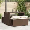 Image de Vidaxl Ensemble Ã Manger De Jardin 3 Pcs Et Coussins Marron Poly Rotin
