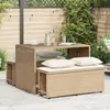 Image de Vidaxl Ensemble Ã Manger De Jardin Et Coussins 3 Pcs Beige Poly Rotin