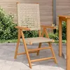 Image de vidaXL Chaises de jardin lot de 2 beige bois massif d'acacia et rotin367653