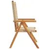 Image de Vidaxl Chaises De Jardin Lot De 2 Beige Bois Massif D'acacia Et Rotin