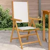 Image de vidaXL Chaises de jardin lot de 2 blanc crème bois acacia massif tissu
