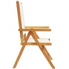 Image de vidaXL Vidaxl Chaises De Jardin Lot De 2 Blanc Crème Bois Acacia Massif Tissu