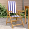 Image de vidaXL Chaises de jardin lot de 2 bleu/blanc bois acacia massif tissu367662