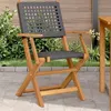 Image de vidaXL Chaises de jardin lot de 2 noir bois massif d'acacia et rotin367663