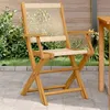 Image de vidaXL Chaises de jardin lot de 2 beige bois d'acacia et polypropylène367668