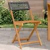 Image de vidaXL Vidaxl Chaises De Bistrot Lot De 2 Noir Bois Massif D'acacia Et Rotin
