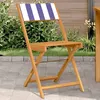Image de vidaXL Chaises de bistrot lot de 2 bleu/blanc bois acacia massif tissu367686
