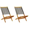 Image de Vidaxl Chaises De Jardin Lot De 2 Gris Bois D'acacia Et PolypropylÃ¨ne