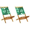 Image de Vidaxl Chaises De Jardin Lot De 2 Motif De Feuilles Acacia Et Tissu
