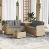 Image de vidaXL Vidaxl Canapé De Jardin Avec Table Et Coussins En Forme De L Beige