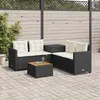 Image de vidaXL Vidaxl Canapé De Jardin Avec Table Et Coussins En Forme De L Noir