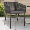Image de vidaXL Vidaxl Chaises De Jardin Lot De 2 Avec Coussins Noir Résine Tressée
