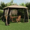 Image de vidaXL Vidaxl Tonnelle Avec Double Toit Et Parois En Filet Taupe Acier
