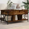 Image de vidaXL Table basse chêne fumé 100x55x50 cm bois d'ingénierie et métal