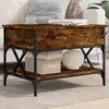 Image de vidaXL Table basse chêne fumé 70x50x50 cm bois d'ingénierie et métal