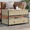 Image de vidaXL Table basse chêne sonoma 85x50x50 cm bois d'ingénierie et métal