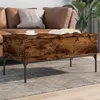 Image de vidaXL Table basse chêne fumé 100x50x45 cm bois d'ingénierie et métal