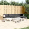 Image de Vidaxl Salon De Jardin 5 Pcs Avec Coussins Blanc Bois Massif De Pin