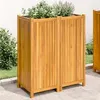 Image de vidaXL Jardinière avec doublure 84x42x100 cm bois massif d'acacia366439