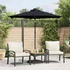 Image de vidaXL Vidaxl Parasol De Jardin Avec Mât En Acier Noir 225x225x212 Cm