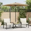 Image de Vidaxl Parasol De Jardin Avec MÃ¢t En Acier Marron 223x223x213 Cm