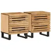Image de vidaXL Tables de chevet 2 pcs 40x34x46 cm bois massif de manguier brut377427