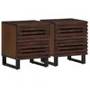 Image de Vidaxl Tables De Chevet 2 Pcs 40x34x46 Cm Bois De Manguier Massif