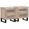 Image de vidaXL Tables de chevet 2 pcs 40x34x46 cm bois manguier massif blanchi377433