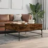 Image de vidaXL Table basse chêne fumé 95x95x45 cm bois d'ingénierie et métal3217066