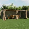 Image de vidaXL Vidaxl Tonnelle Avec Rideaux Taupe 6x3 M Acier