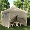 Image de vidaXL Tente de réception pliable escamotable 4 parois latérales taupe