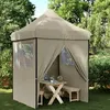 Image de vidaXL Tente de réception pliable escamotable 4 parois latérales taupe