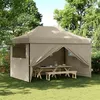 Image de vidaXL Tente de réception pliable escamotable 4 parois latérales taupe