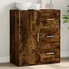 Image de vidaXL Buffet chÃªne fumÃ© 60x31x70 cm bois d'ingÃ©nierie