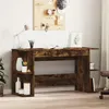 Image de vidaXL Bureau chêne fumé 140x50x75 cm bois d'ingénierie840552
