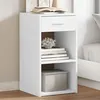 Image de vidaXL Tables de chevet 2 pcs blanc 35x34x65 cm bois d'ingénierie840577