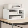 Image de vidaXL Support d'imprimante blanc 40x32x22,5 cm bois d'ingÃ©nierie