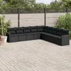 Image de Vidaxl Salon De Jardin 9 Pcs Avec Coussins Noir RÃ©sine TressÃ©e
