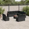 Image de Vidaxl Salon De Jardin 12 Pcs Avec Coussins Noir RÃ©sine TressÃ©e