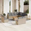 Image de vidaXL Salon de jardin et coussins 12 pcs mélange beige résine tressée3226094