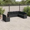 Image de Vidaxl Salon De Jardin 9 Pcs Avec Coussins Noir RÃ©sine TressÃ©e