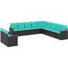 Image de vidaXL Vidaxl Salon De Jardin 11 Pcs Avec Coussins Noir Résine Tressée