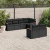 Image de vidaXL Salon de jardin 7 pcs avec coussins noir résine tressée3226139