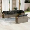 Image de vidaXL Salon de jardin 8 pcs avec coussins gris résine tressée