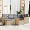 Image de Vidaxl Salon De Jardin Avec Coussins 7pcs MÃ©lange Beige RÃ©sine TressÃ©e