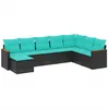 Image de Vidaxl Salon De Jardin 8 Pcs Avec Coussins Noir RÃ©sine TressÃ©e