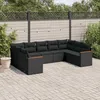 Image de Vidaxl Salon De Jardin 9 Pcs Avec Coussins Noir RÃ©sine TressÃ©e
