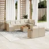 Image de Vidaxl Salon De Jardin Avec Coussins 10 Pcs Beige RÃ©sine TressÃ©e