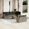 Image de Vidaxl Salon De Jardin Avec Coussins 10 Pcs Gris RÃ©sine TressÃ©e