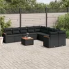 Image de Vidaxl Salon De Jardin 11 Pcs Avec Coussins Noir RÃ©sine TressÃ©e